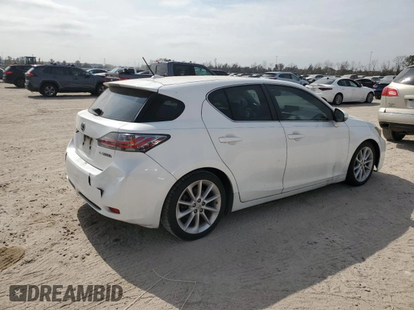 2012 Lexus CT 200h with VIN JTHKD5BHXC2057097, listed as a Copart auction lot 44945065 with 257,013 mi miles and Salvage title. Bid and sale history available at DreamBid. Image 3.