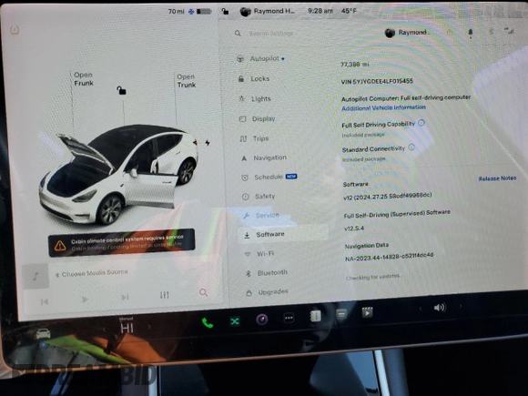 2020 Tesla Model Y Long Range with VIN 5YJYGDEE4LF015455, listed as a Copart auction lot 84223984 with 77,398 mi miles and Salvage Title. Bid and sale history available at DreamBid. Image 9.