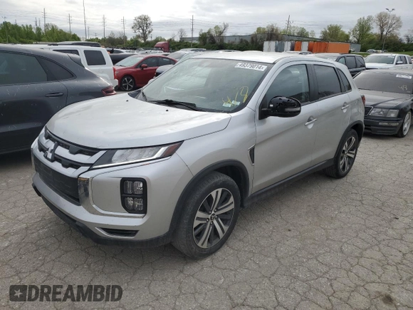 2020 Mitsubishi Outlander Sport ES 2.0 with VIN JA4AR3AU7LU020525, listed as a Copart auction lot 49379014 with 62,384 mi miles and Salvage Title. Bid and sale history available at carsss.com. Image 1.