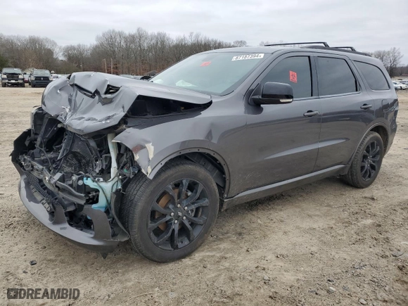 2020 Dodge Durango GT with VIN 1C4RDHDG3LC118659, listed as a Copart auction lot 87187394 with 76,937 mi miles and Salvage Title. Bid and sale history available at carsss.com. Image 1.