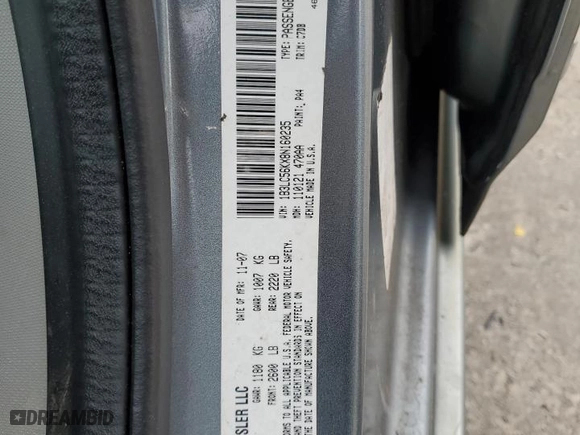 2008 Dodge Avenger SXT with VIN 1B3LC56KX8N160235, listed as a Copart auction lot 48203645 with 224,954 mi miles and Clean Title. Bid and sale history available at carsss.com. Image 12.