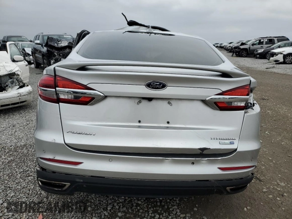 2019 Ford Fusion Titanium with VIN 3FA6P0D96KR254352, listed as a Copart auction lot 80476984 with 0 mi miles and Salvage Title. Bid and sale history available at carsss.com. Image 6.