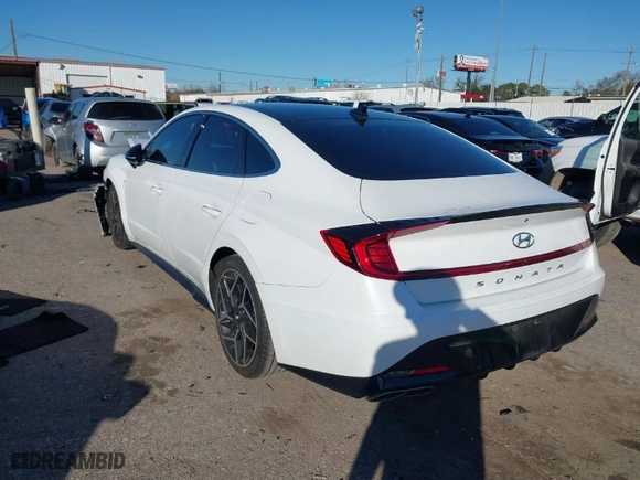 2023 Hyundai Sonata N Line with VIN KMHL14JC8PA278056, listed as a IAAI auction lot 41201779 with 20,172 mi miles. Bid and sale history available at carsss.com. Image 3.