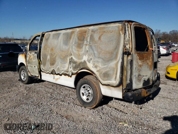 2020 Chevrolet Express Cargo Van with VIN 1GCWGAFG5L1274969, listed as a Copart auction lot 85119504 with 0 mi miles and Non Repairable. Bid and sale history available at carsss.com. Image 2.