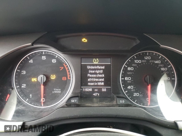 2012 Audi A4 Premium Plus с VIN WAUHFAFL8CN009705, выставлен на аукционе Copart как лот 50397665 с пробегом 119 248 миль миль и Списание • Salvage title. История ставок и продаж доступна на DreamBid. Изображение 9.