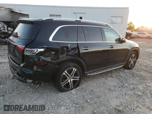 2021 Mercedes-Benz GLS 450 with VIN 4JGFF5KE0MA434252, listed as a Copart auction lot 44054854 with 79,043 mi miles and Salvage Title. Bid and sale history available at DreamBid. Image 3.
