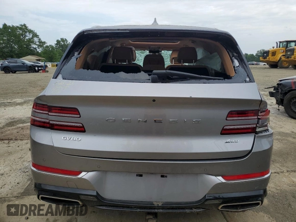 2021 Genesis GV80 with VIN KMUHBDSB8MU034413, listed as a Copart auction lot 59937315 with Not provided miles and Salvage title. Bid and sale history available at DreamBid. Image 6.