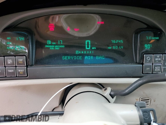 1999 Cadillac DeVille DHS z VIN 1G6KE54Y1XU727497, wystawiony jako Copart lot #56031715 z przebiegiem 76 245 mil mil oraz Szkoda całkowita • Salvage title. Historia ofert i sprzedaży dostępna na DreamBid. Obrazek 9.