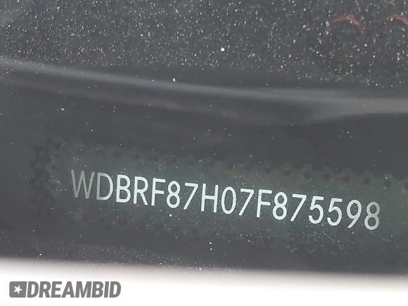 2007 Mercedes-Benz C with VIN WDBRF87H07F875598, listed as a IAAI auction lot 42104117 with 198,421 mi miles and . Bid and sale history available at DreamBid. Image 9.