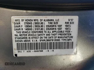 2007 Honda Odyssey EX-L with VIN 5FNRL38687B126983, listed as a Copart auction lot 54770405 with 167,789 mi miles and Clean Title. Bid and sale history available at carsss.com. Image 13.