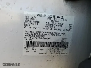 2015 Ford Explorer Limited with VIN 1FM5K7F8XFGA03392, listed as a Copart auction lot 50898915 with 142,180 mi miles and Salvage Title. Bid and sale history available at carsss.com. Image 14.