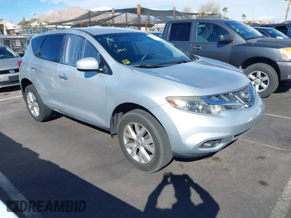 2013 Nissan Murano SV with VIN JN8AZ1MW2DW317056, listed as a IAAI auction lot 41795302 with 101,425 mi miles. Bid and sale history available at carsss.com. Image 1.