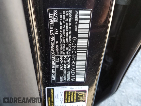 2023 Mercedes-Benz EQE 350 z VIN W1KEG1CB4PF024240, wystawiony jako Copart lot #78620484 z przebiegiem 24 688 mil mil oraz Szkoda całkowita • Salvage title. Historia ofert i sprzedaży dostępna na DreamBid. Obrazek 12.