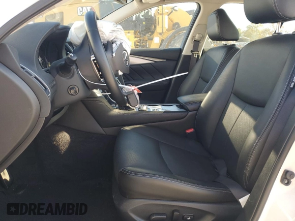 2024 Infiniti Q50 Luxe with VIN JN1EV7BP7RM600453, listed as a Copart auction lot 82838974 with 9,596 mi miles and Salvage title. Bid and sale history available at DreamBid. Image 7.