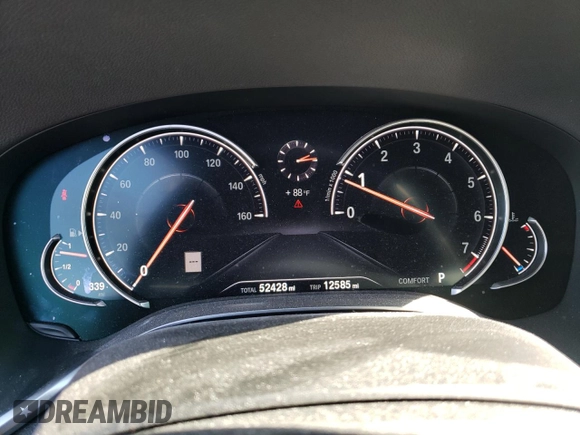 2019 BMW 7 Series 750i xDrive with VIN WBA7F2C50KB239939, listed as a Copart auction lot 71410423 with 52,428 mi miles. Bid and sale history available at carsss.com. Image 9.