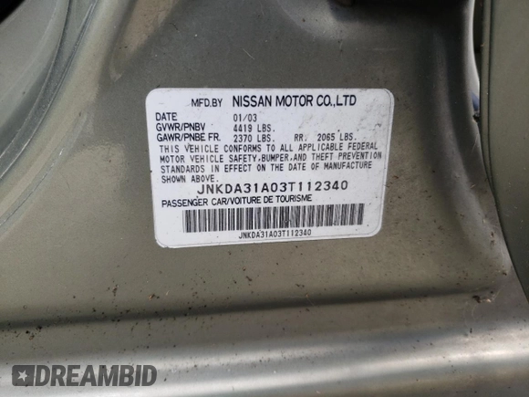 2003 Infiniti I35 Luxury z VIN JNKDA31A03T112340, wystawiony jako Copart lot #67541894 z przebiegiem 177 821 mil mil oraz Czysty tytuł • Clean title. Historia ofert i sprzedaży dostępna na DreamBid. Obrazek 12.