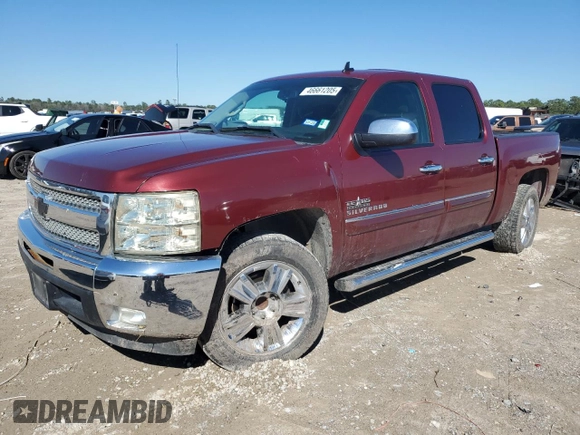 2013 Chevrolet Silverado 1500 LT with VIN 3GCPCSE05DG231990, listed as a Copart auction lot 46661205 with 195,158 mi miles and Salvage Title. Bid and sale history available at DreamBid. Image 1.