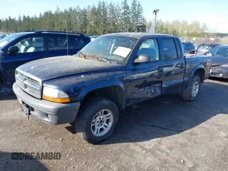 2004 Dodge Dakota Sport with VIN 1D7HG38K04S709680, listed as a IAAI auction lot 41993412 with 123,439 mi miles. Bid and sale history available at carsss.com. Image 2.
