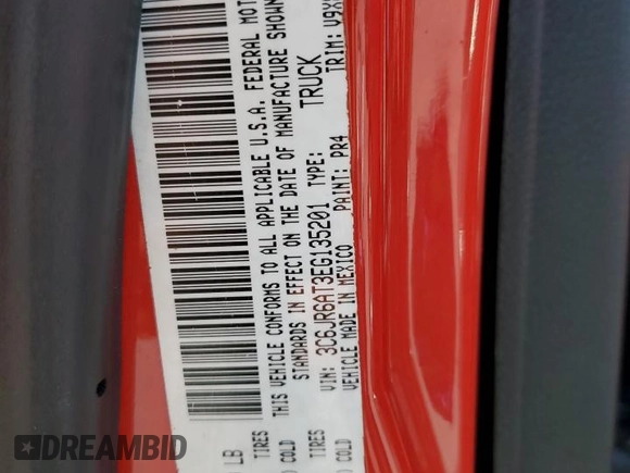 2014 Ram 1500 Express with VIN 3C6JR6AT3EG135201, listed as a Copart auction lot 43764535 with 78,960 mi miles and Salvage title. Bid and sale history available at DreamBid. Image 15.