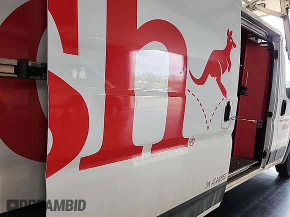 2020 Ram ProMaster Cargo with VIN 3C6TRVAG9LE127280, listed as a IAAI auction lot 41946221 with 110,126 mi miles and . Bid and sale history available at DreamBid. Image 1.