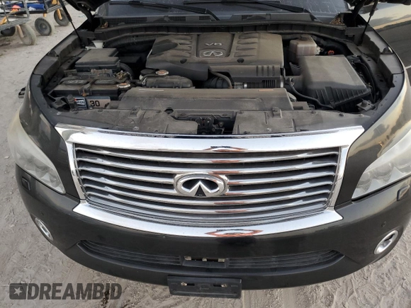 2011 Infiniti QX56 8-passenger with VIN JN8AZ2NC1B9300836, listed as a Copart auction lot 80492064 with 150,205 mi miles and Clean Title. Bid and sale history available at carsss.com. Image 12.