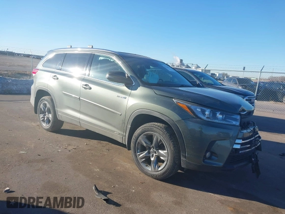 2018 Toyota Highlander Hybrid Limited with VIN 5TDDGRFH8JS045443, listed as a IAAI auction lot 41256831 with 105,736 mi miles and . Bid and sale history available at DreamBid. Image 1.