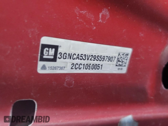 2009 Chevrolet HHR 2LT with VIN 3GNCA53V29S597907, listed as a Copart auction lot 88857845 with 128,727 mi miles and Salvage Title. Bid and sale history available at DreamBid. Image 15.