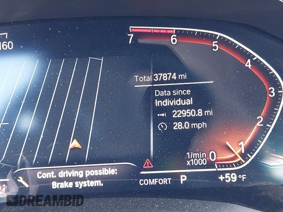 2022 BMW 3 Series 330i with VIN WBA5R1C01NFM20381, listed as a IAAI auction lot 41579020 with 37,874 mi miles. Bid and sale history available at carsss.com. Image 15.