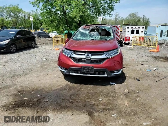 2018 Honda CR-V Touring with VIN 2HKRW2H97JH624757, listed as a Copart auction lot 54991355 with 24,278 mi miles and Salvage title. Bid and sale history available at DreamBid. Image 14.
