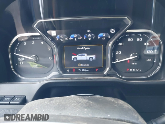 2020 GMC Sierra 1500 Denali with VIN 1GTU9FEL3LZ195864, listed as a IAAI auction lot 40593921 with 74,982 mi miles and . Bid and sale history available at DreamBid. Image 7.