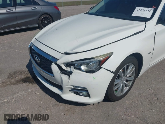 2017 Infiniti Q50 2.0t with VIN JN1CV7AP4HM642506, listed as a IAAI auction lot 41454542 with 131,807 mi miles. Bid and sale history available at carsss.com. Image 17.