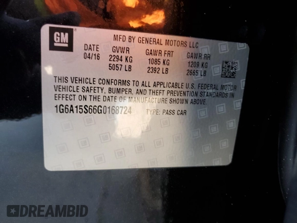 2016 Cadillac CTS-V z VIN 1G6A15S66G0168724, wystawiony jako Copart lot #89047835 z przebiegiem Nie podano mil oraz Nie do naprawy • Non repairable. Historia ofert i sprzedaży dostępna na DreamBid. Obrazek 14.