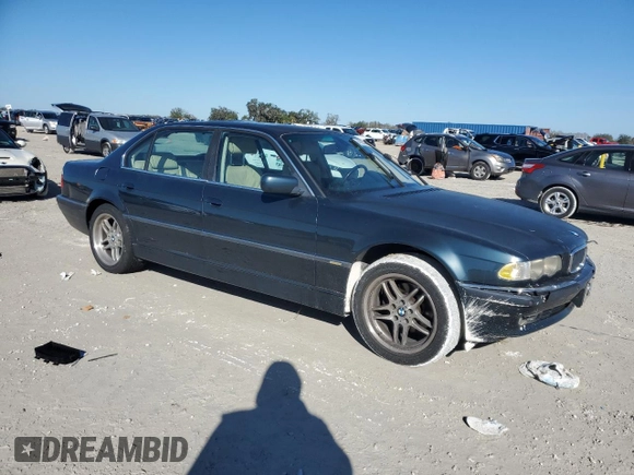2001 BMW 7 Series 740iL with VIN WBAGH83411DP24887, listed as a Copart auction lot 42635955 with 0 mi miles and Clean Title. Bid and sale history available at carsss.com. Image 4.