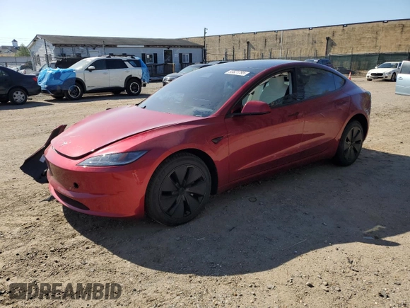 2025 Tesla Model 3 Long Range z VIN 5YJ3E1EA7SF906723, wystawiony jako Copart lot #53521795 z przebiegiem 5 115 mil mil oraz Szkoda całkowita • Salvage title. Historia ofert i sprzedaży dostępna na DreamBid. Obrazek 1.