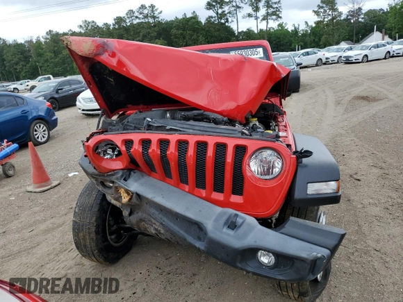 2021 Jeep Wrangler Unlimited Sport S with VIN 1C4HJXDN8MW622007, listed as a Copart auction lot 55930305 with Not provided miles and Salvage title. Bid and sale history available at DreamBid. Image 5.