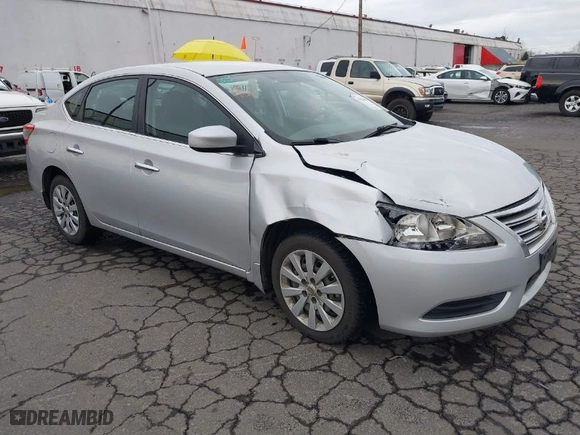 2014 Nissan Sentra S with VIN 3N1AB7AP3EL671047, listed as a IAAI auction lot 41444515 with 165,325 mi miles. Bid and sale history available at carsss.com. Image 1.