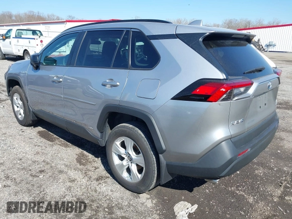 2021 Toyota RAV4 Hybrid LE with VIN 4T3LWRFV2MU025129, listed as a IAAI auction lot 41758285 with 71,990 mi miles. Bid and sale history available at carsss.com. Image 3.