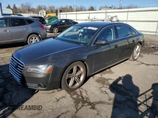 2012 Audi A8 z VIN WAURVAFD8CN004536, wystawiony jako Copart lot #45173125 z przebiegiem 143 000 mil mil oraz Szkoda całkowita • Salvage title. Historia ofert i sprzedaży dostępna na DreamBid. Obrazek 1.