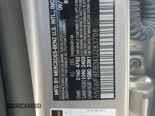 2019 Mercedes-Benz C 300 with VIN 55SWF8EB3KU283708, listed as a Copart auction lot 58890595 with 131,525 mi miles and Non repairable. Bid and sale history available at DreamBid. Image 12.