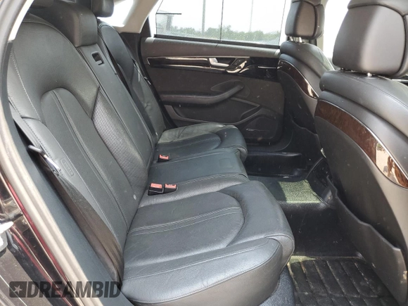 2012 Audi A8 with VIN WAURVAFDXCN026781, listed as a Copart auction lot 59197615 with 160,567 mi miles and Salvage title. Bid and sale history available at DreamBid. Image 10.