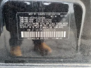 2019 Subaru WRX Limited with VIN JF1VA1P68K8807816, listed as a Copart auction lot 63105434 with 121,291 mi miles and Salvage Title. Bid and sale history available at DreamBid. Image 15.