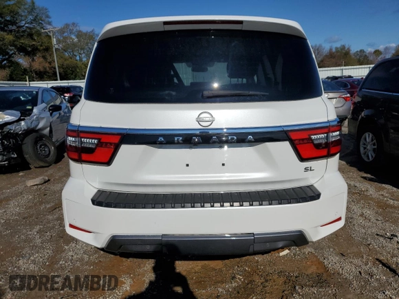 2022 Nissan Armada SL with VIN JN8AY2BA8N9392800, listed as a Copart auction lot 80012624 with 62,475 mi miles and Salvage Title. Bid and sale history available at carsss.com. Image 6.