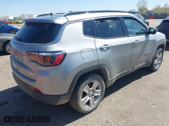 2022 Jeep Compass Latitude with VIN 3C4NJDBB0NT230866, listed as a IAAI auction lot 41979792 with 53,146 mi miles and . Bid and sale history available at DreamBid. Image 4.