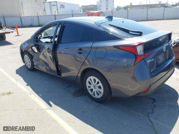 2022 Toyota Prius L Eco with VIN JTDKAMFU5N3160694, listed as a IAAI auction lot 41874909 with 80,376 mi miles. Bid and sale history available at carsss.com. Image 3.