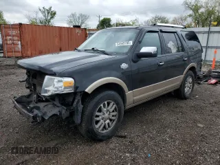 2014 Ford Expedition King Ranch with VIN 1FMJU1J58EEF01281, listed as a Copart auction lot 54949785 with 153,434 mi miles and Salvage title. Bid and sale history available at DreamBid. Image 1.