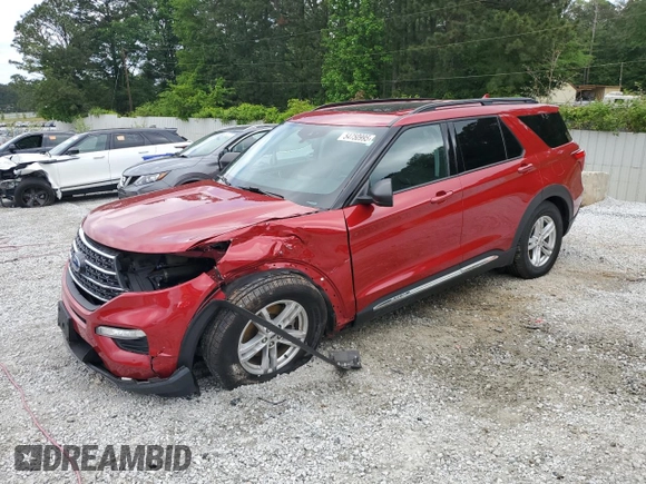 2020 Ford Explorer XLT z VIN 1FMSK8DH1LGC40151, wystawiony jako Copart lot #54750995 z przebiegiem 56 415 mil mil oraz Szkoda całkowita • Salvage title. Historia ofert i sprzedaży dostępna na DreamBid. Obrazek 1.