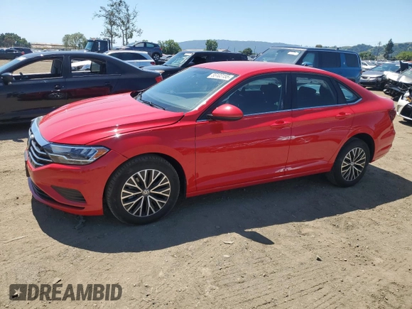 2021 Volkswagen Jetta S with VIN 3VWC57BU1MM002850, listed as a Copart auction lot 55103155 with 19,757 mi miles and Salvage title. Bid and sale history available at DreamBid. Image 1.