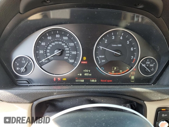 2015 BMW 3 Series 320i xDrive with VIN WBA3C3C5XFK202500, listed as a Copart auction lot 54671075 with 111,168 mi miles and Salvage title. Bid and sale history available at DreamBid. Image 9.