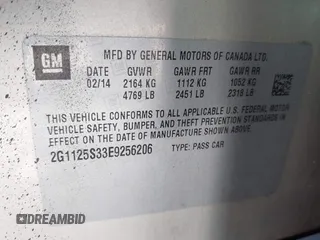 2014 Chevrolet Impala LT with VIN 2G1125S33E9256206, listed as a IAAI auction lot 41829287 with 198,661 mi miles and . Bid and sale history available at DreamBid. Image 9.