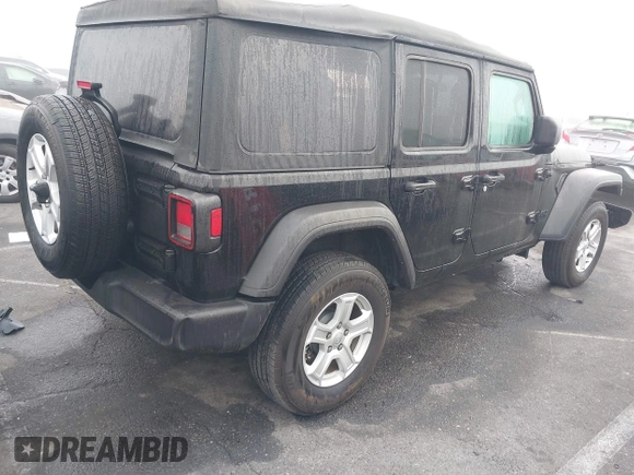 2022 Jeep Wrangler Unlimited Sport with VIN 1C4HJXDG1NW251565, listed as a IAAI auction lot 41163076 with 24,877 mi miles and . Bid and sale history available at DreamBid. Image 4.